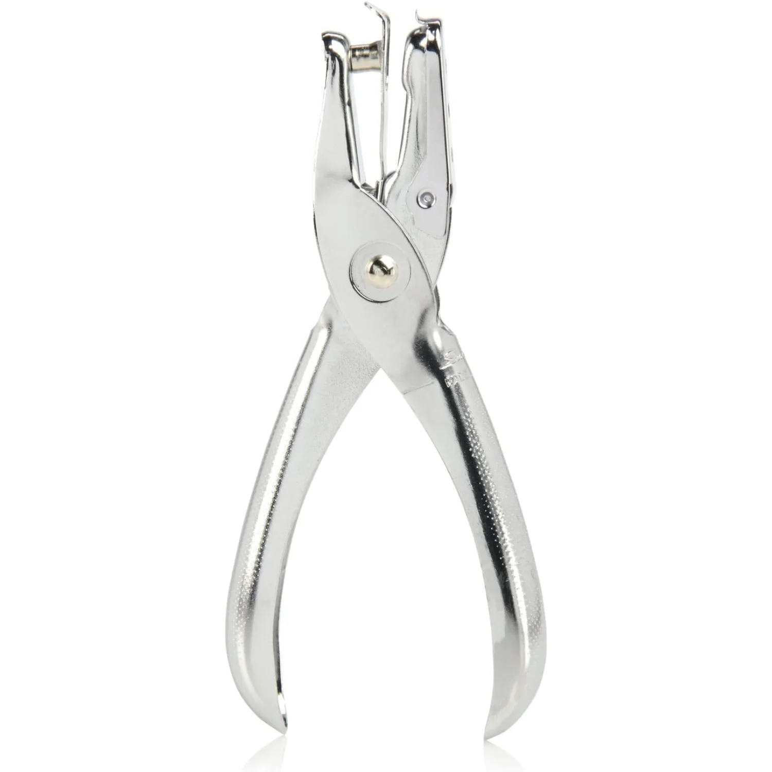 Дырокол с 1 отверстием емкостью 5 листов бумага одним хром (74005)