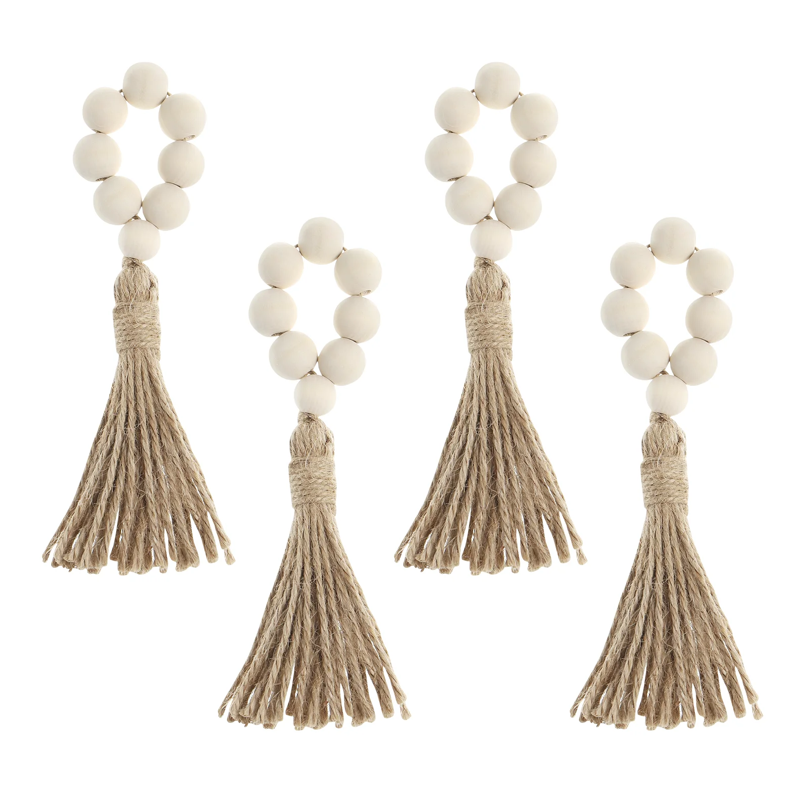 

4pcs Dining Table Wooden Beads Decorative Napkin Buckles Wood Napkin Rings Napkin Holders for Wedding Party