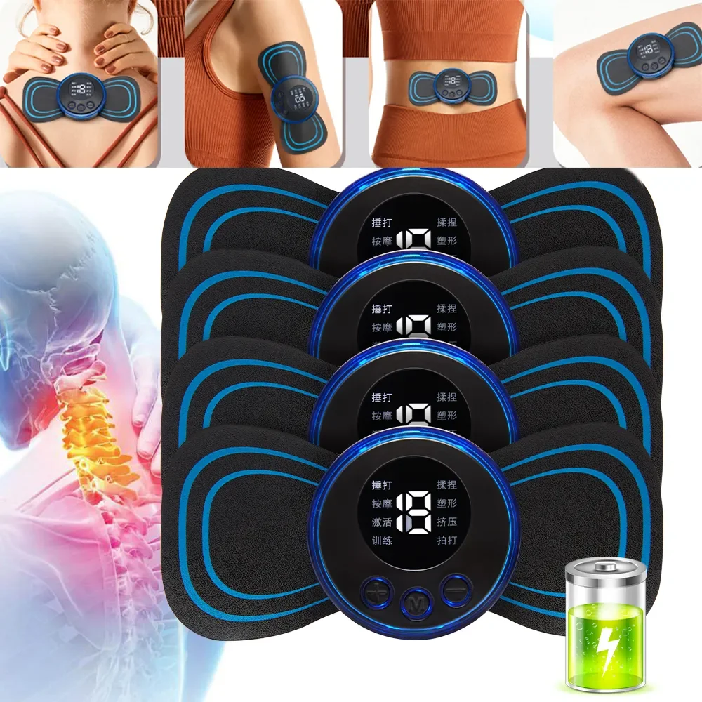 

LCD Display EMS Neck Stretcher Electric Massager 8 Mode Cervical Massage Patch Pulse Muscle Stimulator Portable Relief Pain