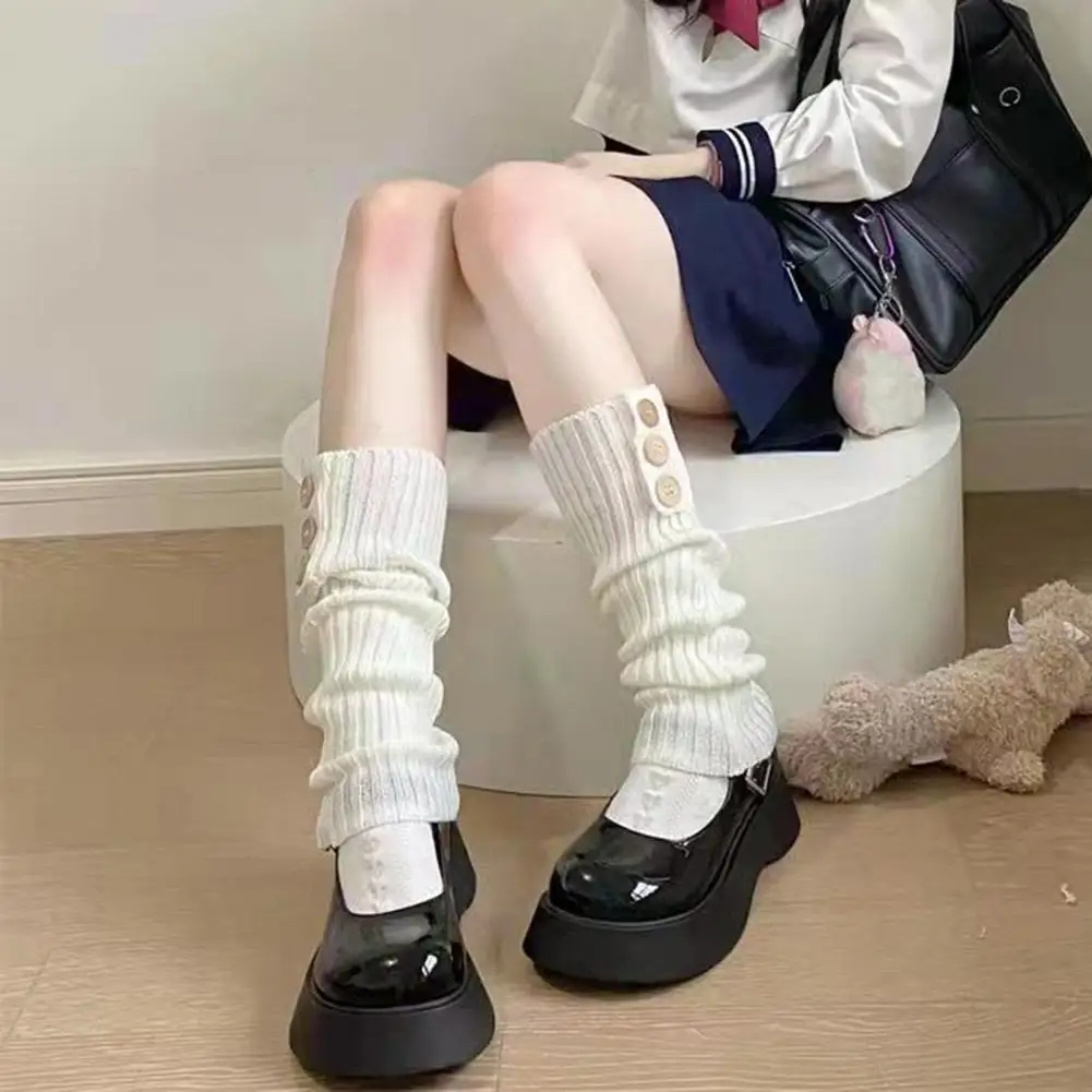 

1 пара, вязаные однотонные гетры на пуговицах