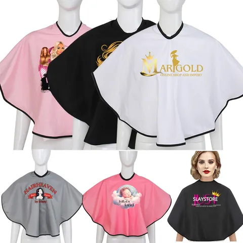 Накидка для волос с логотипом на заказ, чтобы сохранять волосы, легкая накидка для макияжа, накидка для защиты одежды, накидка для укладки волос