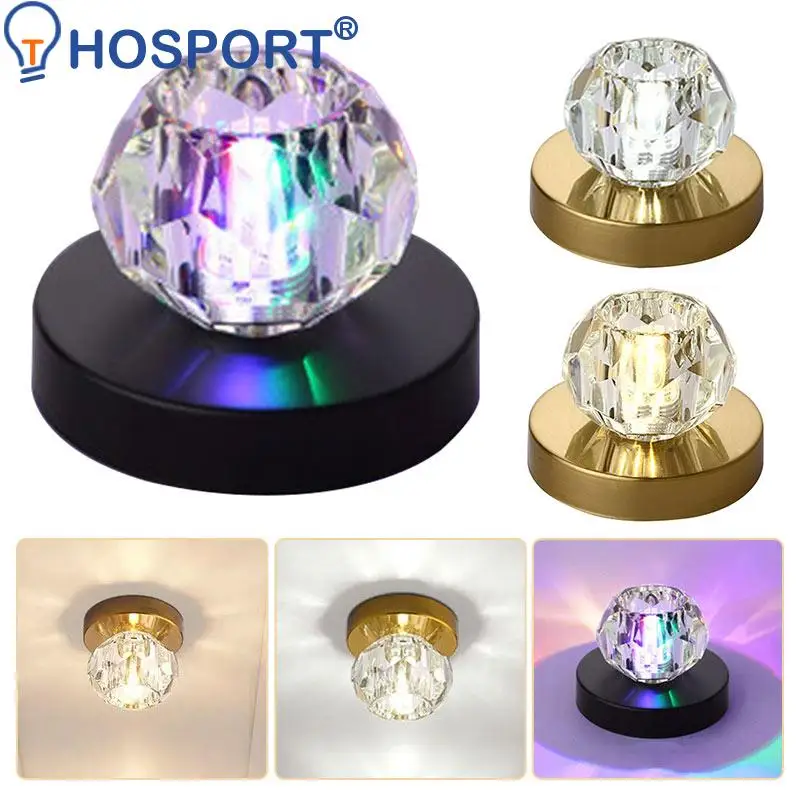 

Crystal Ceiling Lamp Energy Saving Indoor Lighting Protect Eyes Flush Mount Ceiling Light Easy Installation for Bedroom Bathroom