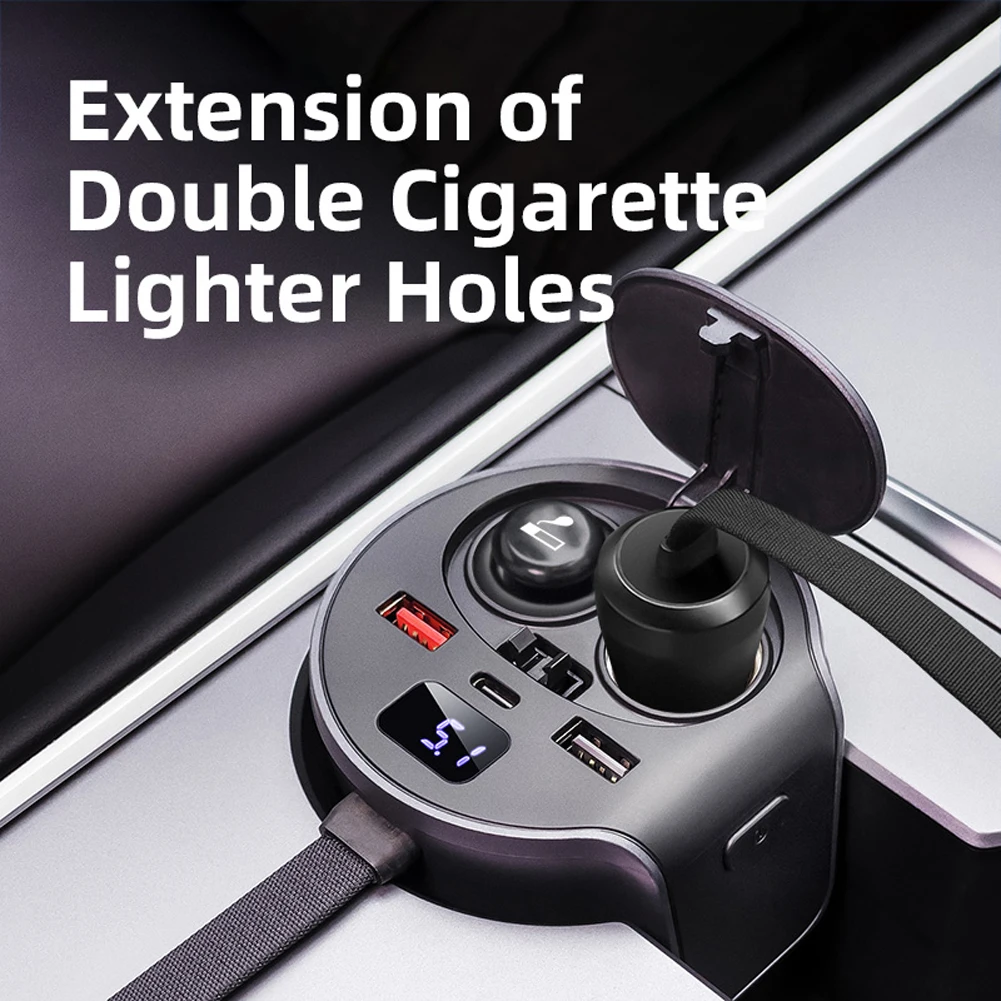 

Intelligent Expansion Dock with 2 Cigarette Lighter USB Hub Adapter Designed for Tesla Water Cup Positions for Tesla Model 3 / Y