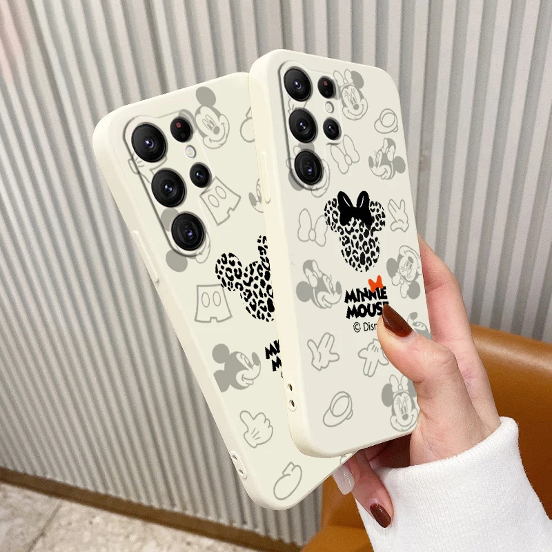 

Liquid Rope Funda Mickey Minnie Luxury Disney Phone Case For Samsung Galaxy S22 S21 S20 FE S10 Note 20 10 Plus Lite Ultra 5G
