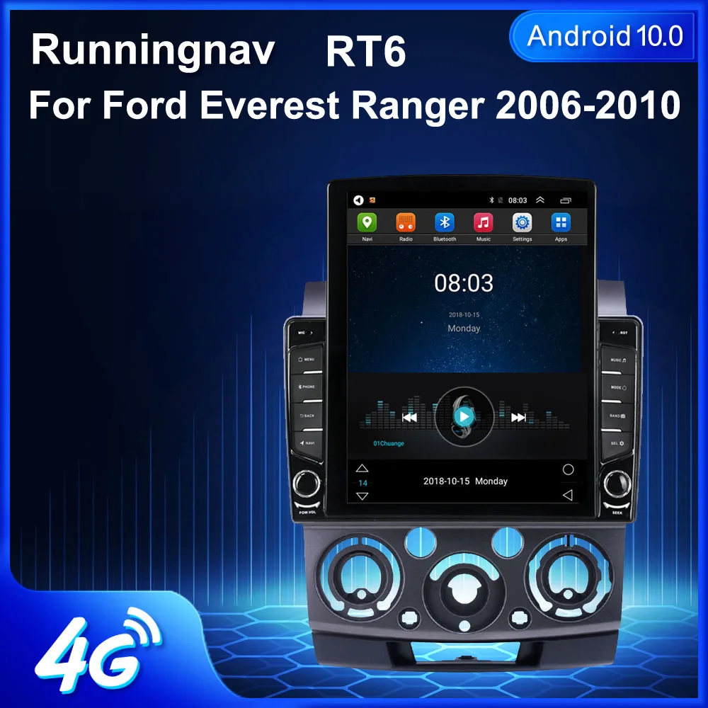 

9.7" Android 10.1 For Ford Everest Ranger 2006 2007 2008 - 2010 Tesla Type Car Radio Multimedia Video Player Navigation GPS RDS