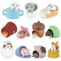 japan genuine epoch gashapon capsule toys animal house cute cute pet rabbit hamster hedgehog ornament model toy