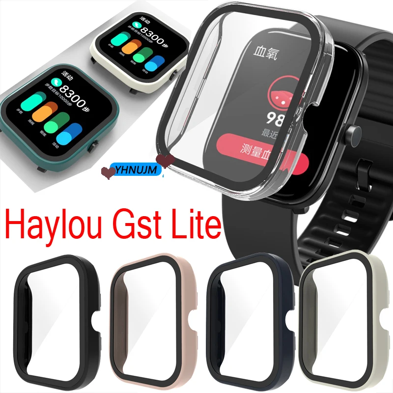 

PC Hard Protective Case With Screen Protector for HAYLOU GST Lite Bumper Full Cover Case + Tempered Glass Smartwatch Shell