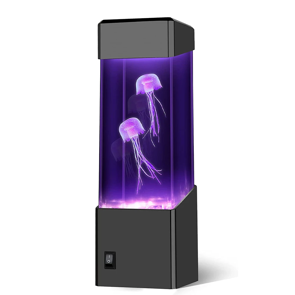LED Jellyfish Night Light Aquarium Fish Tank Table Lamp Battery USB Powered Nightlight Home Decoration Lamp Gifts for Kids