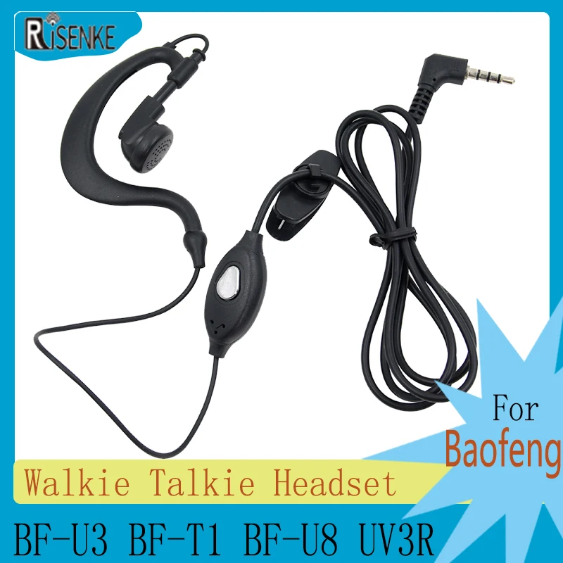 RISENKE Earpiece Headset for Baofeng BF-T1 BF-U3 BF-U8 UV3R Walkie Talkie Accessories Earphone