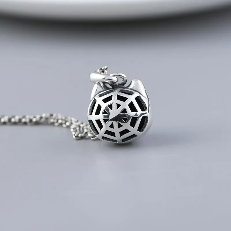 Твердый серебряный кулон с головой кошки S925 твердое серебро полировка небольшой