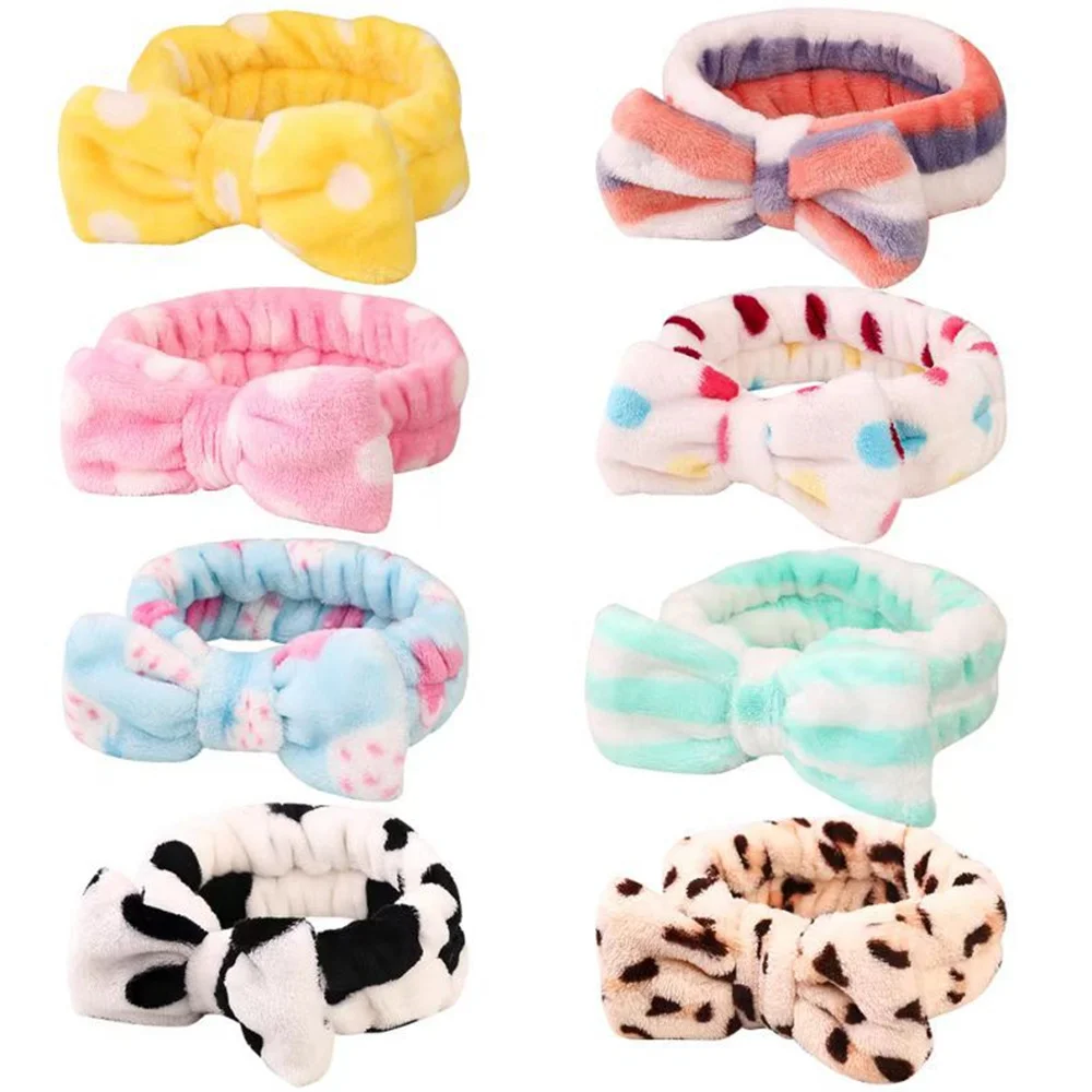 

Elastic Lovely Lady Dots Stripes Pattern Soft Hair Band SPA Bath Shower Make Up Wash Face Headband Girls Hair Accessories