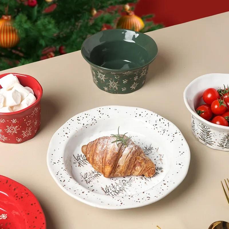 LingAo vajilla nórdica Navidad керамическая пластина cuenco sopa sayuno окфициальная таза