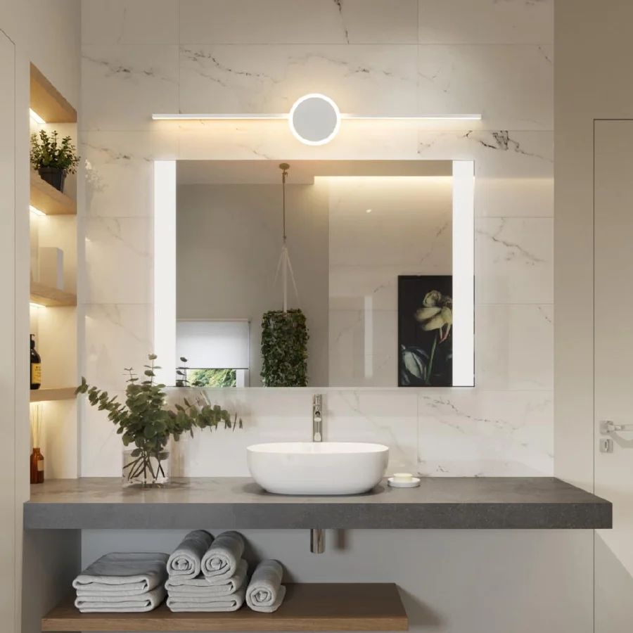 

Светодиодный зеркальный светильник NEO Gleam для ванной комнаты, зеркальные настенные лампы, 19-27 Вт, зеркальный современный светодиодный свети...