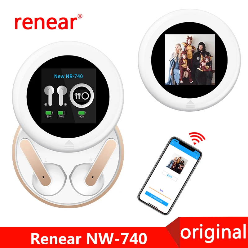Wireless Earbud Bluetooth 1.54 Inch Picture Display APP Control HiFi Game in-ear NW740 Waterproof Earphones V5.3 With Microphone
