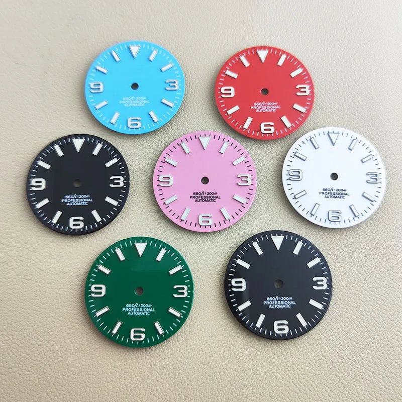 

NH35 Dial 28.5MM Dial NH36 Dial Green Luminous For NH35 NH36 Movement Watch Accessories
