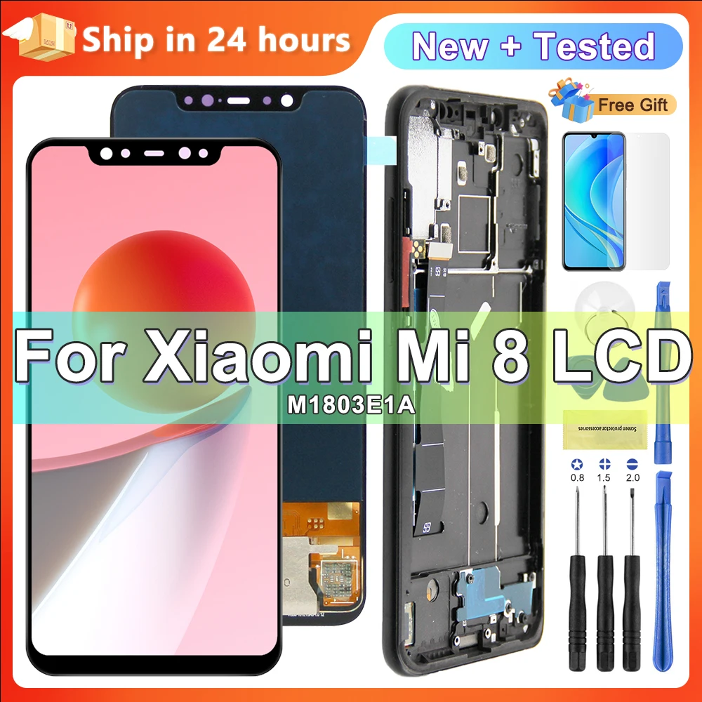 Сменный ЖК-дисплей 6 21 дюйма Super AMOLED Mi 8 цифровой сенсорный экран с рамкой в сборе