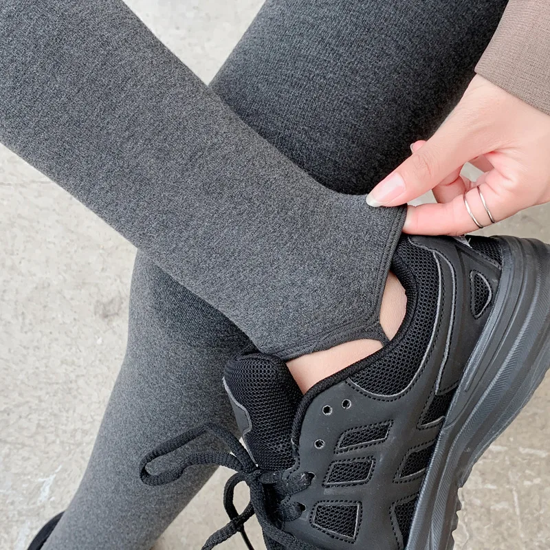 COLSM KVSAZ Womens Cashmere Leggings Female Clothing Slim Plush One-piece Winter Warm Ladies Yoga Pants Ls065