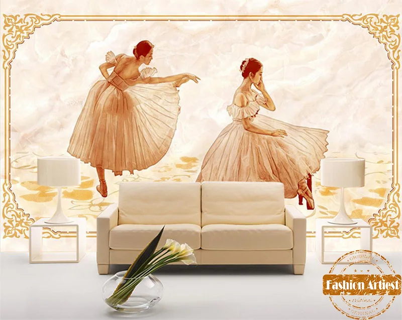 

Custom Classic 3d Wallpaper Mural Vintage Europe Royal Dancing Ballet Girls Tv Bedroom Living Room Sofa Cafe Bar Restaurant