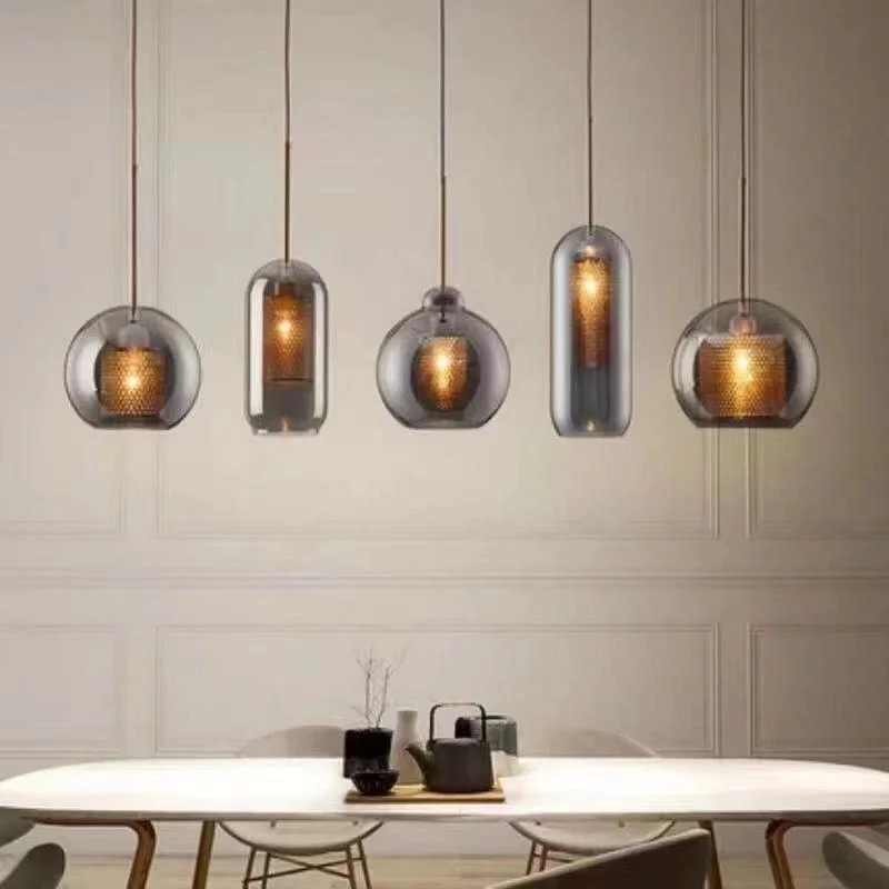 

lighting brass chandelier spider retro pendant light bubble glass lamps christmas decorations for home e27 pendant light
