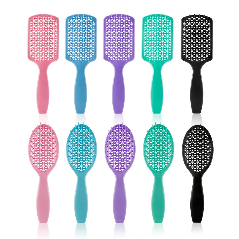 

Новинка щетка для распутывания волос с отверстиями массажные гребни щетки для влажных вьющихся волос спутанная расческа для волос парикма...