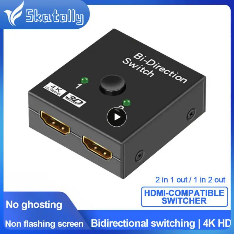 

2 In 1 Out Converter 1x2/2x1 Switch Connector Portable 4k Switch Kvm Bi-direction 4k 60hz Splitter Adapter Switcher Adapter