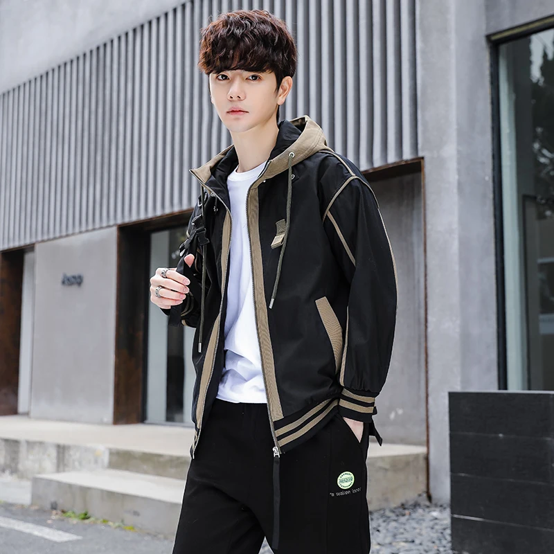 

2022 New Jacket Men's Large Size Spring Autumn Bomber Outerwear Streetwear Coat Hood Tops Fashion Male Clothing Oversize Q115