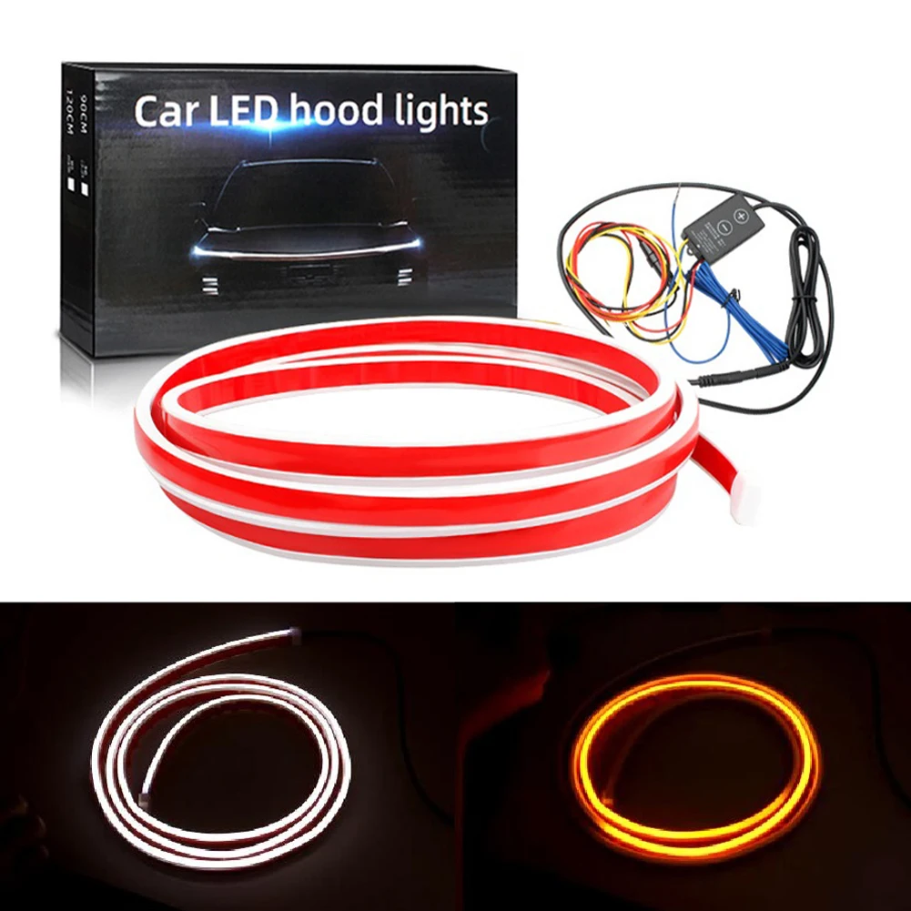 

Scan Starting LED Daytime Running Light DIY Car Hood Lights IP68 Flexible Dynamic Decorative Neon Lamp Atmosphere Lamp Car DRL
