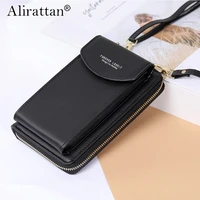 alirattan 2022 new womens wallet solid color small diagonal bag multi function mobile phone summer all match coin purse