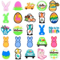 hot sale happy easter spring bunny cartoon charms duck ornaments shoe decoration cute garden croc accessories buckle kids gift
