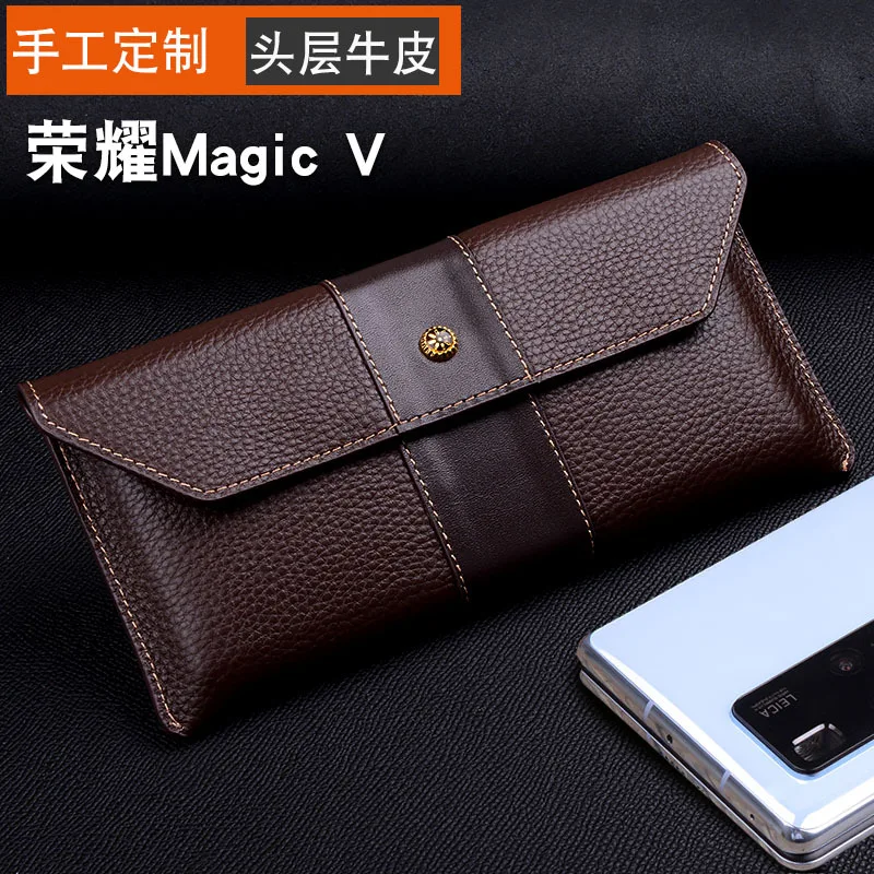

Роскошный чехол-книжка из натуральной кожи для Huawei Honor Magic V