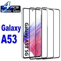 4pcs high auminum black tempered glass for samsung galaxy a53 s20fe 5g a52 a52s a51 a71 screen protector glass film