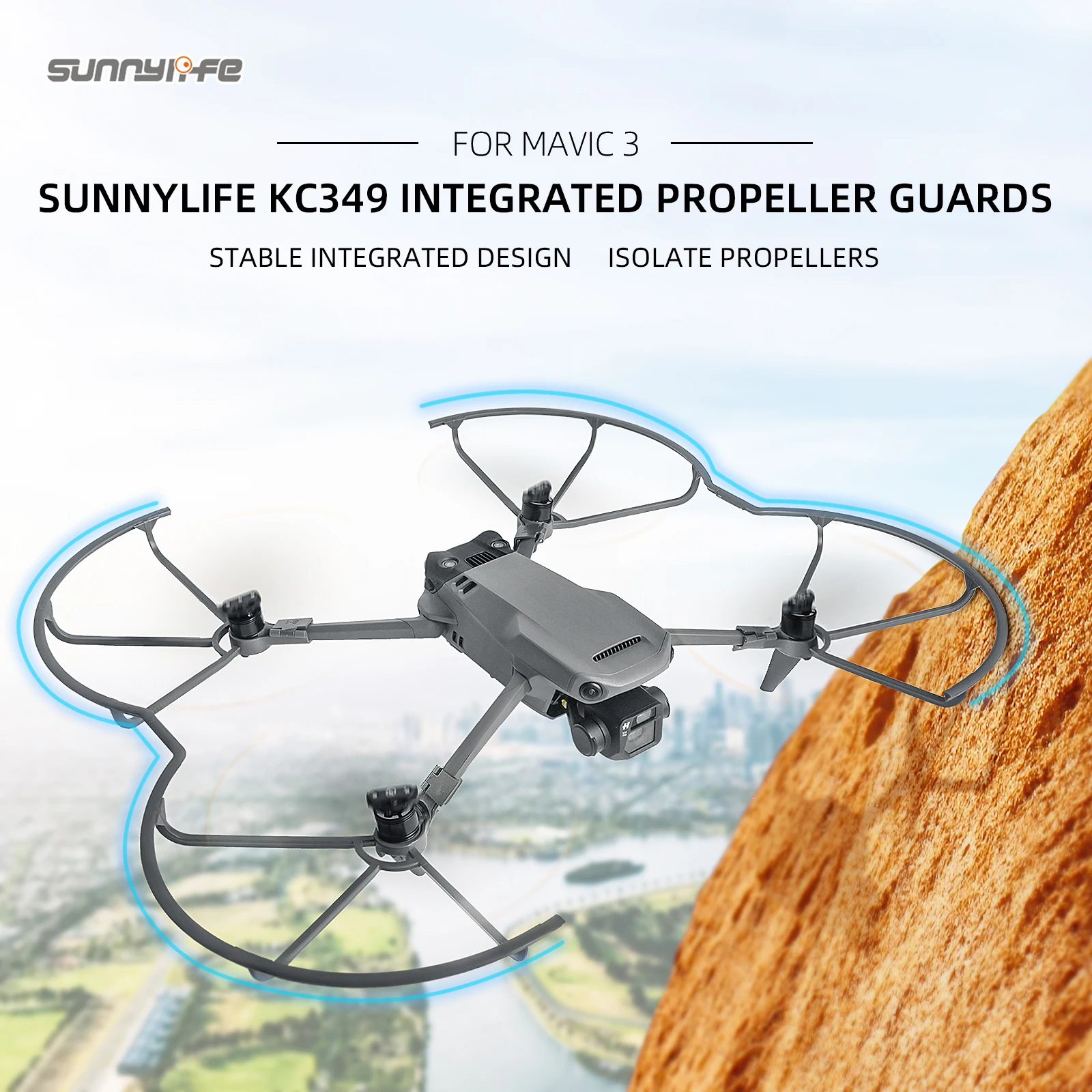 

Sunnylife Integrated Propellers Guard Protector Shielding Rings Quick Release Anti-Collision Props Safe Ring for Mavic 3