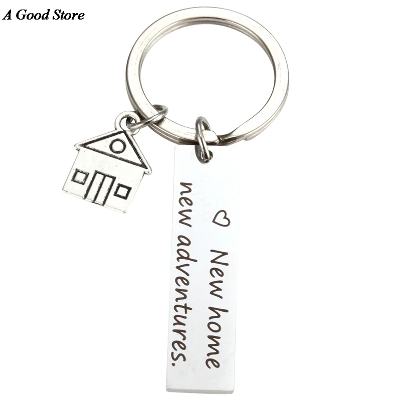 

New Home New Adventures Keychain House Keys Keyring Moving Together First Home Funny Key Chains Housewarming Gift for Her or Him