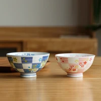 sakura couple bowl ceramic bowl vaisselle household japanese eating small single rice porcelain bowls for kitchen tableware