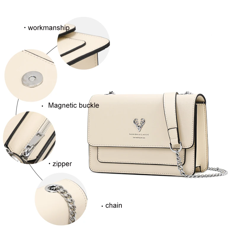 Новая женская сумка Aidrani на цепочке квадратная из воловьей кожи можно носить одно