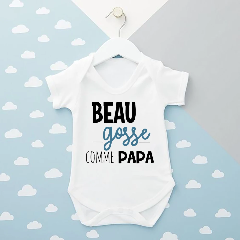 

Beau Gosse как Papa для малышей одежда летнее боди с коротким рукавом для новорожденных мальчиков и девочек праздничный лучший подарок