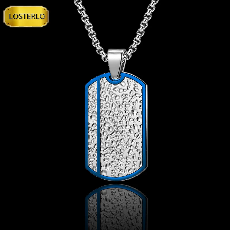 

Men's Fashion Stainless Steel Moon Pattern Pendant Trend Simple Steel Military Brand Necklace Round Box Chain Punk STYLE