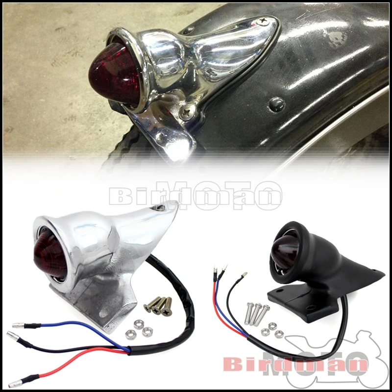 

Motorcycle Retro 12V LED Taillight Bullet Crocker Style Brake Stop Lamp License Plate Light For Harley Bobber Cafe Racer Chopper