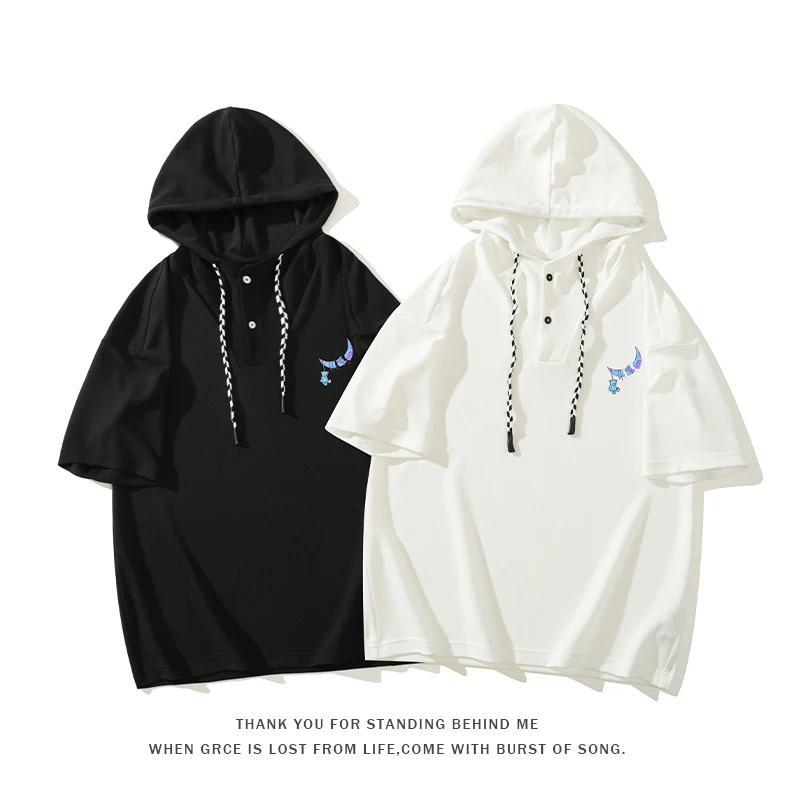 

Повседневные толстовки с коротким рукавом 2023, летняя белая свободная одежда в стиле хип-хоп для скейтборда, повседневная мужская уличная одежда в стиле панк, Одежда большого размера 7XL