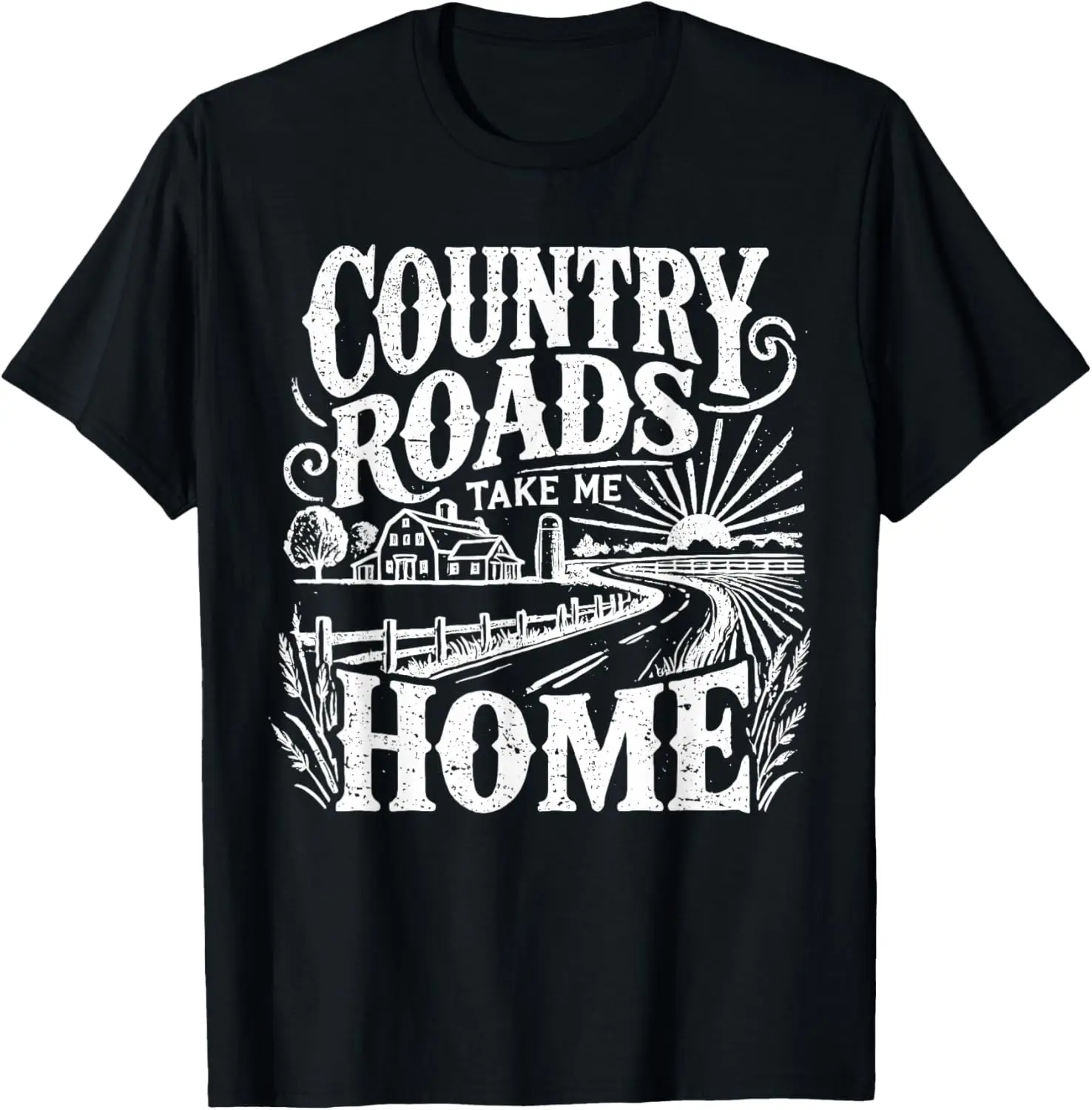 Футболка в стиле ретро Country Roads Take Me Home Ковбойская футболка вестерн Вирджинии