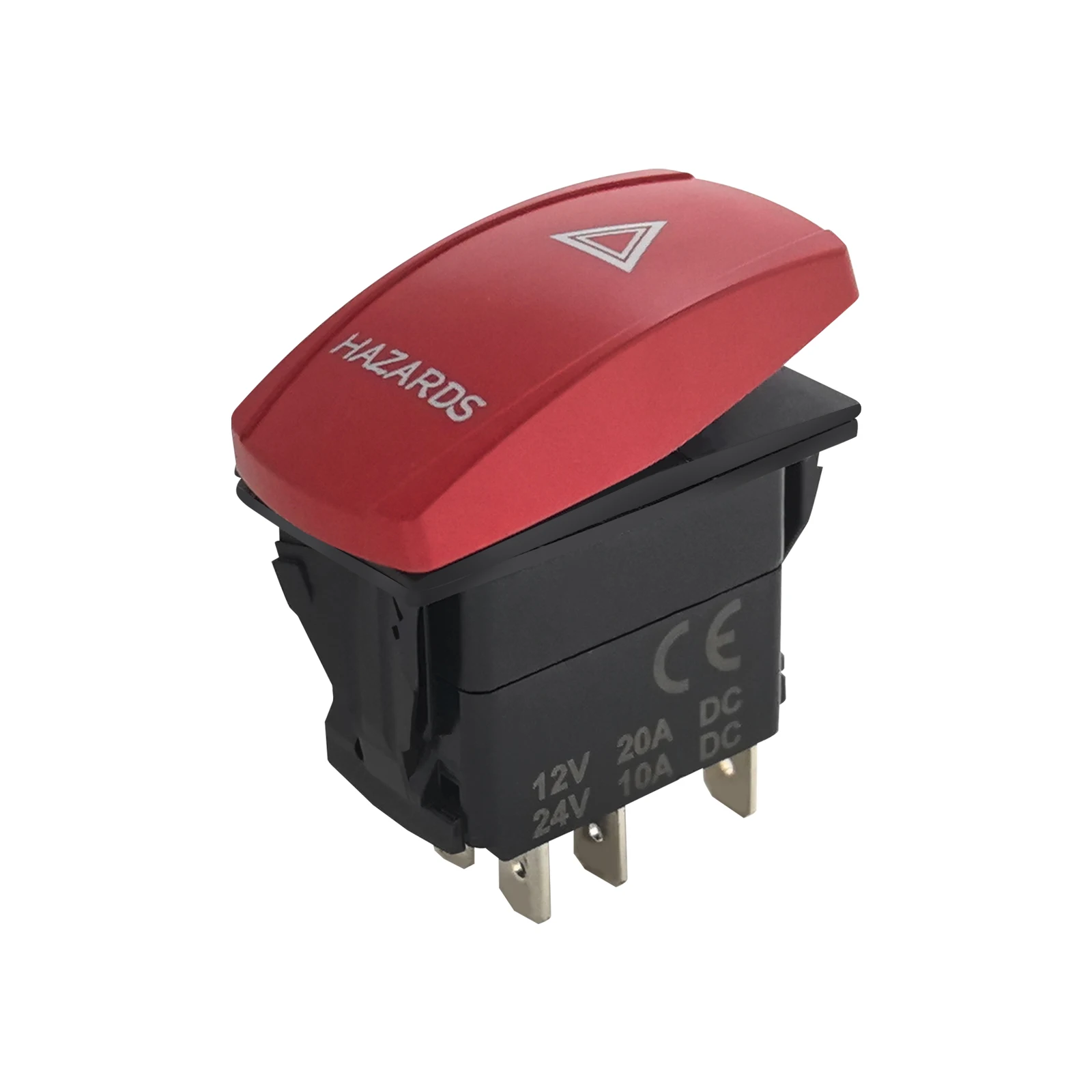 

Кнопка кулисного переключателя предупреждения о опасности, двойной красный свет, 5PIN SPST ON OFF, водонепроницаемая подсветка 12 В/24 В для автомобиля, лодки, мотоцикла, яхт