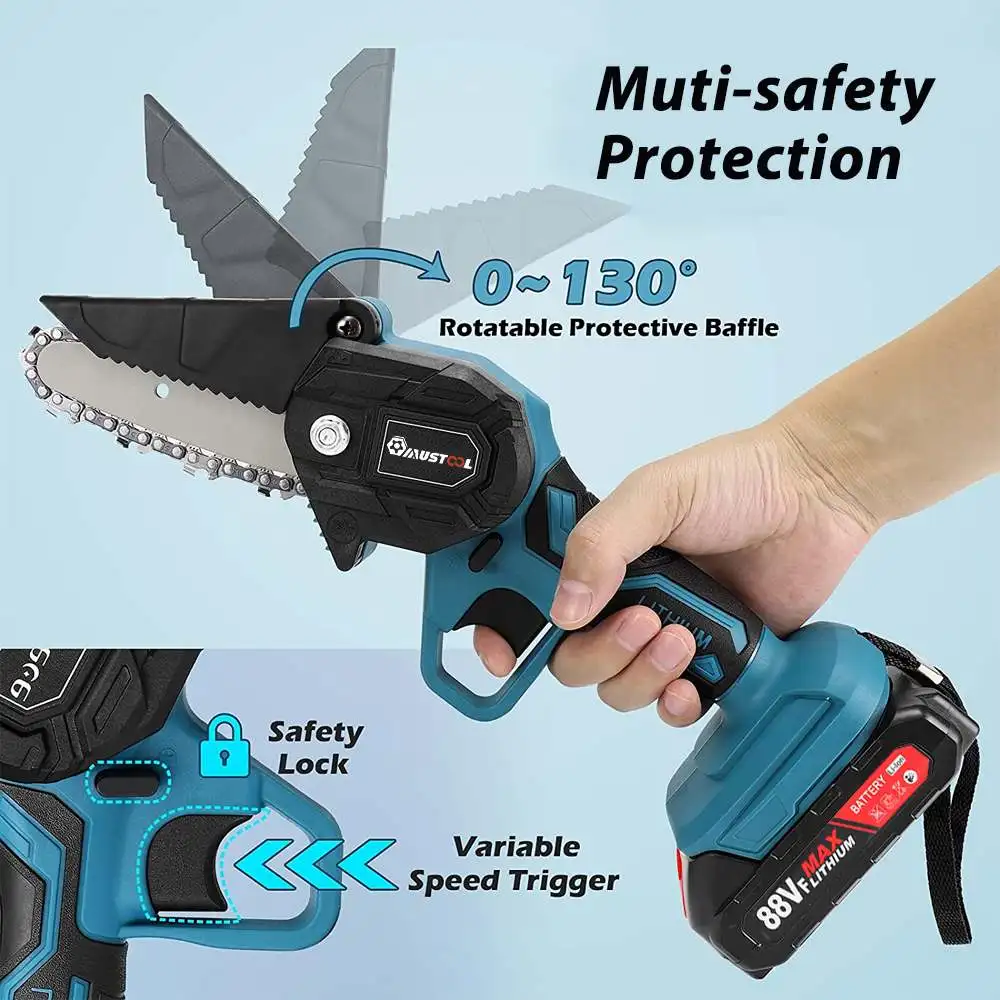 3000W 88VF 6 Inch Mini Electric Saw Chainsaw Garden Tree Logging Woodworking Tools Wood Cutters For Makita 18V Battery | Инструменты