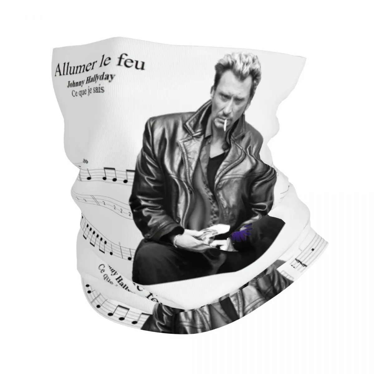 

Johnny Hallyday Bandana Winter Neck Warmer Women Windproof Wrap Face Scarf for Hiking French Singer Gaiter Headband
