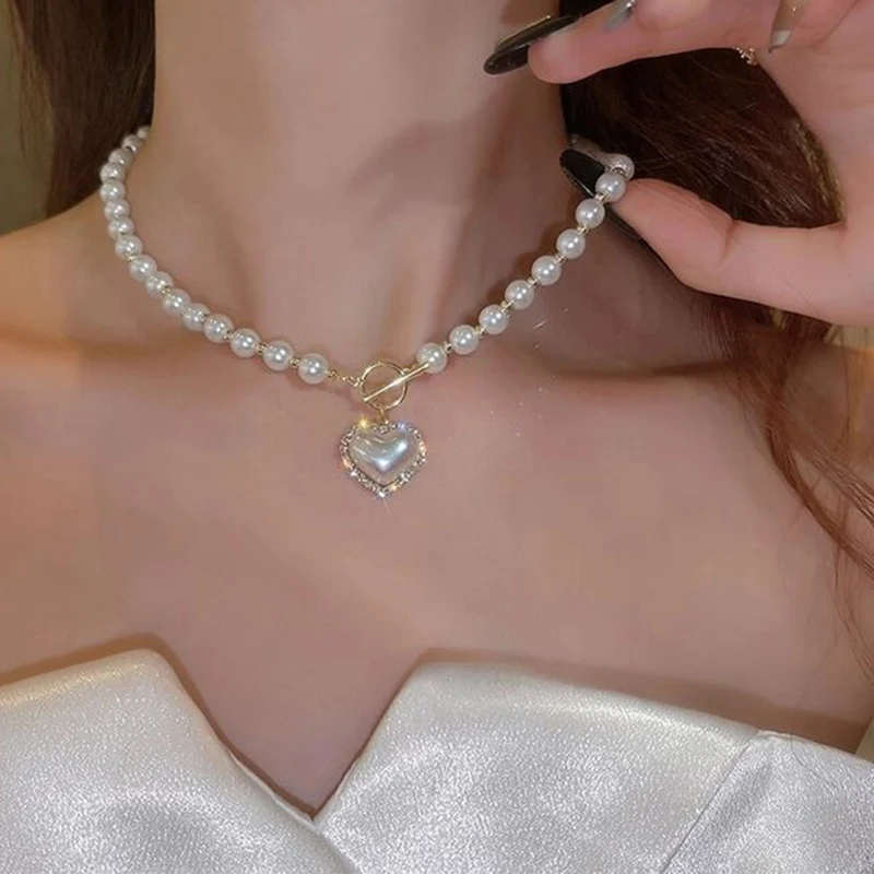 

Love Pendant Heart Necklace Coquette Aesthetic Kpop Accessories Cadeau Femme Kolye Jewelry Wholesale Jewelry Free Shipping