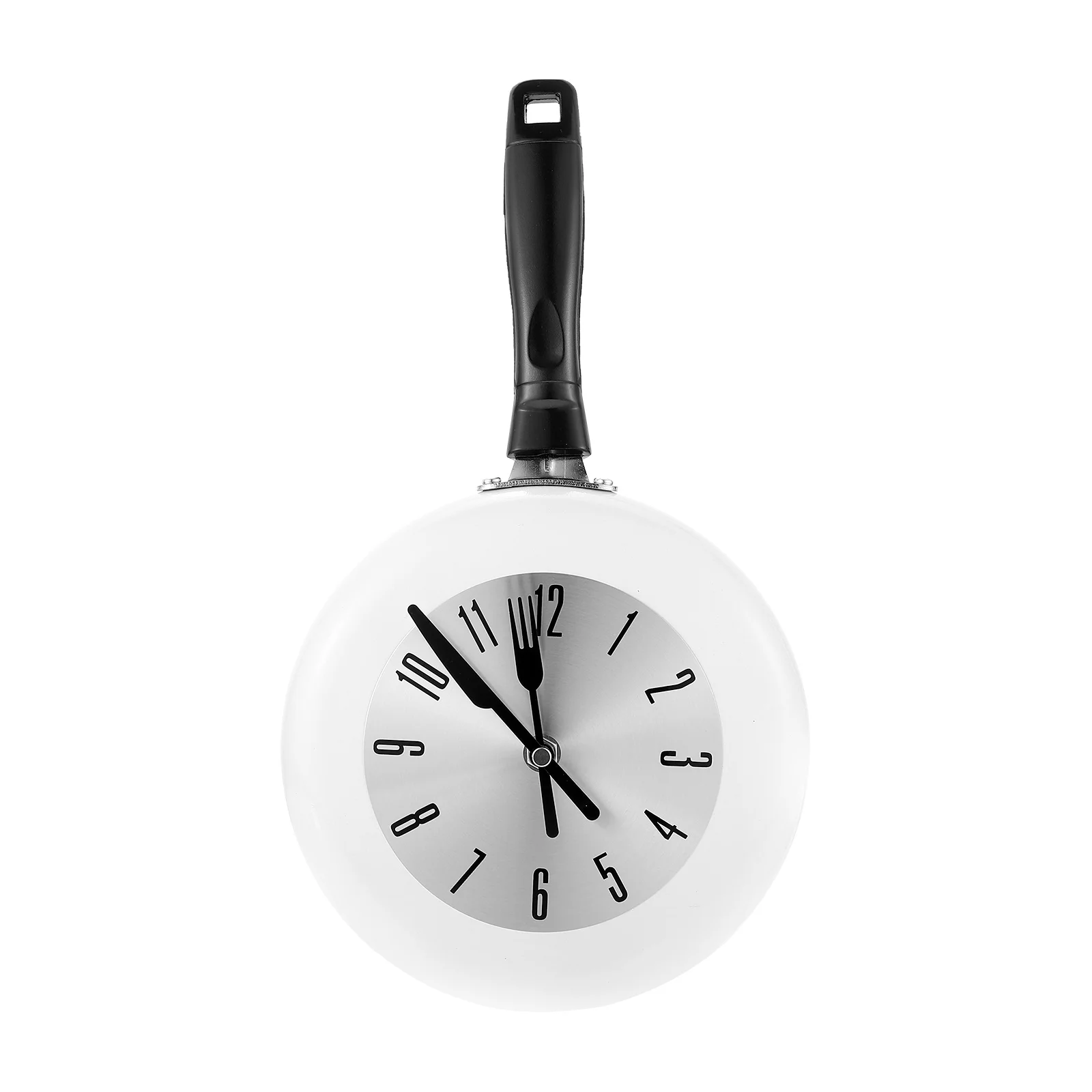 

1 Set Wall Clock Metal Round Frying Pan Kitchen Wall Clock Home Decor Battery