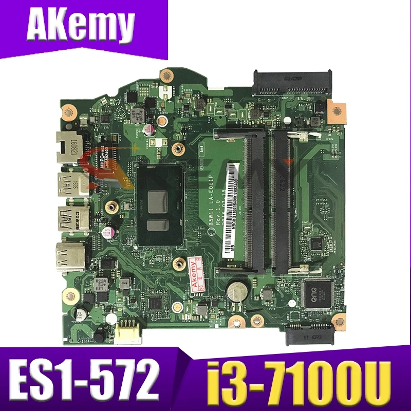 

Материнская плата для ноутбука Akemy для ACER Aspire ES1-572 i3-7100U, системная плата LA-E061P SR2ZW DDR4