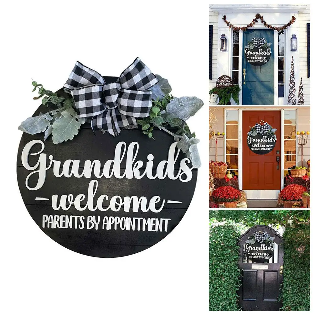 

1 Pcs Welcome Home Wooden Door Sign Warm Decoration Day Wooden Courtyard Doorplate Decorative Doorplate Mother's USA Hang R S8Y2