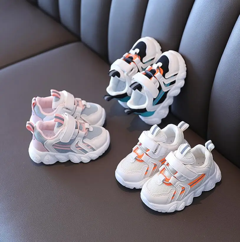 

Весна 2022, новинка, Ранняя детская обувь для мальчиков и девочек, модные дышащие кроссовки с мягкой подошвой, Нескользящие кроссовки для бега...