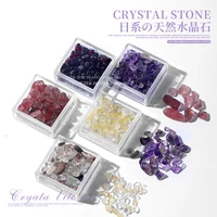 1 box natural crystal gems quartz stone nail art rhinestones irregular diy uv gel polish decorations manicure accessories