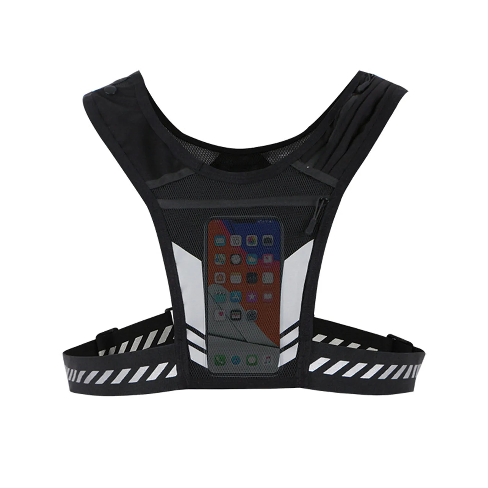 

Outdoor Unisex Running Phone Bag Breathable Running Vest Large Capacity Backpack Nights Riding Reflective Vest Pouch Phone Bag